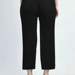 gladly Pack of 2 Women Regular Fit Dark Blue, Black Lycra Blend Trousers image 2