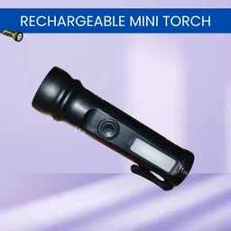 clairbell Emergency Rechargeable Pocket LED Torch Light with Side COBB Light for NightI104 Torch image 1