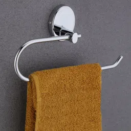 grivan by grivan Wall Mounted Napkin Ring/Towel Holder for Bathroom Kitchen Wash Basin Area-SS202 Silver Towel Holder-picture-10