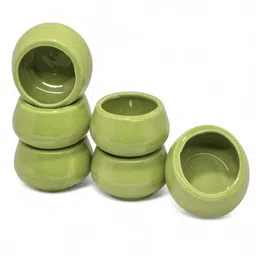 voidrop (Set of 6) Green Ceramic Mini Dip Bowl image 4