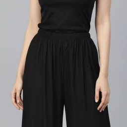 go gazab Women Regular Fit Black Viscose Rayon Trousers image 4