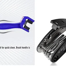 gadget deals Combo of Chain Cleaner Brush and 15 in 1 Multi-function Tools Kit Spoke Wrench Cycling Bicycle Chain Cleaner Brush & Tool Kit image 2