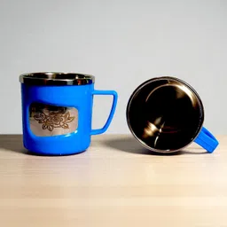 anixa creation Pack of 6 Stainless Steel, Plastic REGAL Tea Cup Set|Steel|Coffee Mug image 3