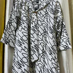 attire hub Women Comfort Fit Fit Printed Tie up Collar Casual Shirt image 2