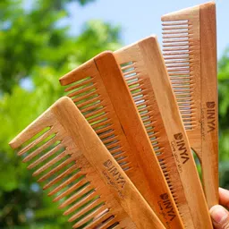 dinya Handcrafted Neem Wooden Comb Set – Eco-Friendly Styling Solution-picture-10
