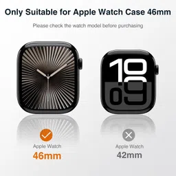 DPJ Tempered Glass Guard for Apple Watch Series 10 46mm(2024), with 9H Tempered Glass Screen Protector [360° Shockproof + Anti Scratch] Cover for iWatch S10 46mm-Clear image 2