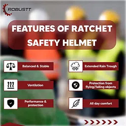 robustt X ShreeJee Ratchet Type Adjustment-Safety Helmet,Head Safety Hat With Sweat Band X Shree Jee Loader Type Ratchet Helmet,Protection for Construction Work Construction Helmet image 5