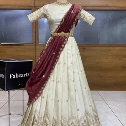 fabcartz Embroidered Semi Stitched Lehenga Choli-picture-16