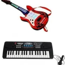 k.d tinytots Combo 37 Keys Piano Musical Toy & Guitar for Children - Kids Handheld-picture-12