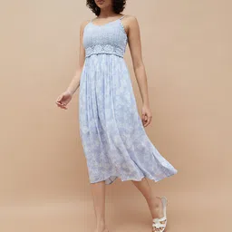 Women A-line Blue Midi/Calf Length Dress-image-32