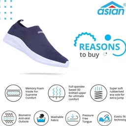 asian Elasto-03 Running shoes for boys | laceless sports shoes for men | Walking Shoes For Men image 4
