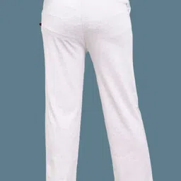 skwardrobe Women Solid White Track Pants image 2
