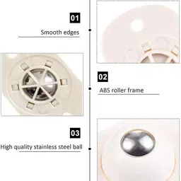 puhbrhy 4 Pc Self Adhesive 360 Degree Mini Swivel Casters Wheels, Universal Wheels at the Bottom of the Storage Box,trash Can, Baby Toys Car, Cloth Bin, Container, Cabinet, Furniture, Wheels to Pull the Heavy Weighted Products Daily Use Rubber Furniture Caster (Pack of4) Tailor Chalk image 4