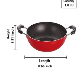 nirlon Classic 1.8 Litr Compatible with All Gas & stovetops Nonstick Kadhai with Handle image 3