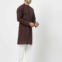 Men Woven Design Pure Cotton Straight Kurta-image-8
