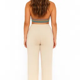 epicdesigns Women Comfort Fit White Pure Cotton Trousers image 2