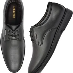 averatto Black formal & Party wear shoe for Mens (M9932) Lace Up For Men image 5