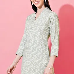 ruvii Women Printed Viscose Rayon A-line Kurta image 3