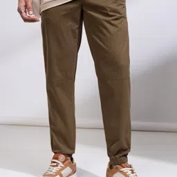 highlander Men Relaxed Brown Pure Cotton Trousers-picture-12