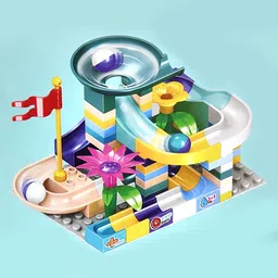 rainbow riders 91 PCS Variable Sliding Blocks Marble Race Run, City Building Fun for 3+ Kids image 4