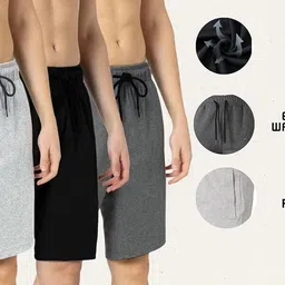 kartblack Pack of 3 Self Design Men Multicolor Regular Shorts image 4