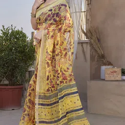 mirchi fashion Printed, Floral Print Kota Doria Polyester Saree image 3