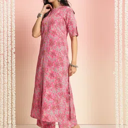 divastri Women Cotton Rayon Kurta Palazzo Set image 3