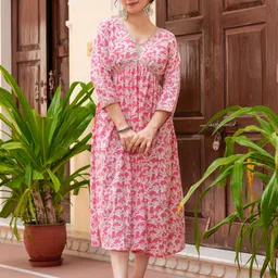 lakshay fashion Women Embroidered Cotton Blend Anarkali Kurta-picture-17