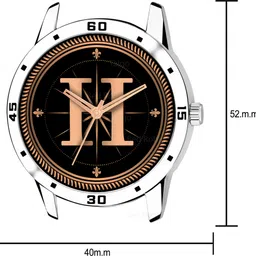 talgo Fancy Design Stylish ALPHABET H Dial Silver Leather Strap Men Wrist Watch Analog Watch - For Boys ALPHA-H-AVO-SIL-STL image 5