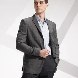 invictus Men Checkered Single Breasted Formal Blazer image 3