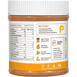 Pintola Classic Peanut Butter Made With Finest Grade Peanut Butter | Source of High Protein | Non GMO, Naturally Gluten Free, Zero Cholesterol | Crunchy image 3