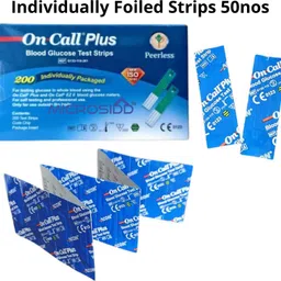 On Call Plus Individual Foil 50 Glucometer Strips image 2