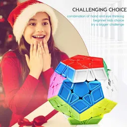 zee Megaminx Stickerless Pentagonal Speed Cube - Dodecahedron Magic 12 Side Puzzle image 3