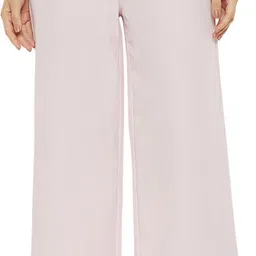 madame Women Regular Fit Pink Polyester Trousers image 1
