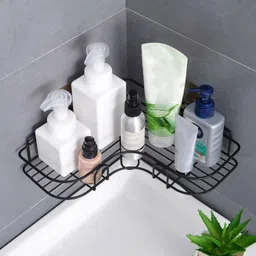 gorlera Multipurpose Kitchen Bathroom Corner Shelf Wall Mount Storage Rack Bathroom Rack Soap Holder Storage Box Shower Rack Shelf, Bathroom Racks and Shelves, Bathroom Stands And Racks Stainless Steel Wall Shelf image 1