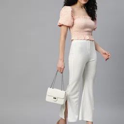 pluss Women Regular Fit White Viscose Rayon Trousers image 5