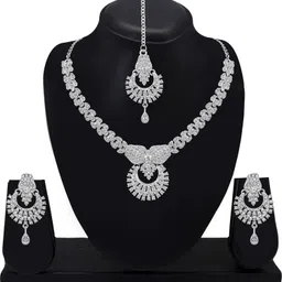atasi international Alloy Rhodium Silver Jewel Set image 1