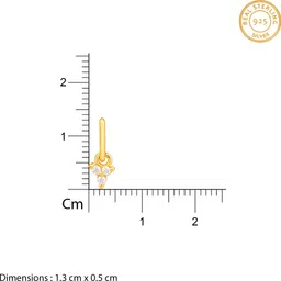 giva 925 Silver Golden Zivah Ear Piercings Zircon Sterling Silver Stud Earring image 4
