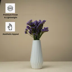 mrida and maati Pack of 2 (Without Flower) Table vase for office and Home Plastic Vase Plastic Vase image 2