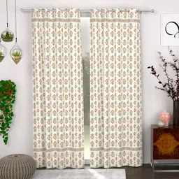 chhavi india 213 cm (7 ft) Polycotton Semi Transparent Door Curtain (Pack Of 2)-picture-11