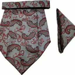 VOICI Paisley Design Gey color pocket square and Cravat image 3
