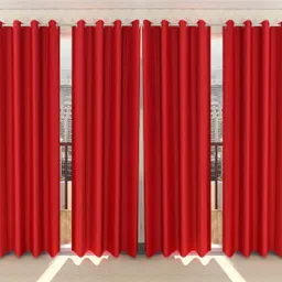 loof klapper 274 cm (9 ft) Polyester Semi Transparent Long Door Curtain (Pack Of 4)-picture-22