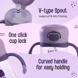 luvlap Baby Bite Resistant Soft Silicone weighted Straw Sipper Cup with Handle, 300 ml, image 3