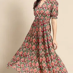 aafami Women Floral Print, Printed Cotton Blend Flared Kurta-picture-20
