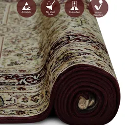 obsessions Maroon and Beige Persian 4x6 Feet Machine Made Carpet image 5