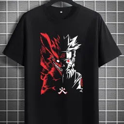 tezza Men Cartoon Round Neck Cotton Blend Black T-Shirt-picture-16