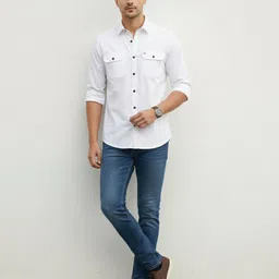 dimmy Men Regular Fit Solid Button Down Collar Casual Shirt image 5