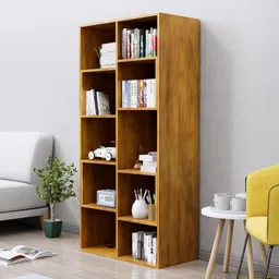 hexa red Wooden Book Shelf for Home, Living Room, Office, Multipurpose Rack, Engineered Wood Open Book Shelf image 3