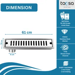 tapsa Floor Stainless Steel Push Down Strainer image 2