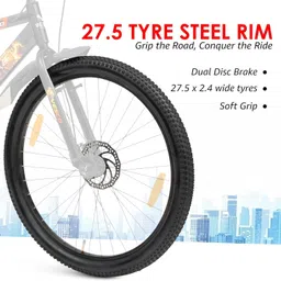 vesco Ghost Rider 27.5T Cycle for Men | Dual Disc Brake Cycle, Ideal for 15+Years 27.5 T (inch) Hybrid Cycle/City Bike image 3
